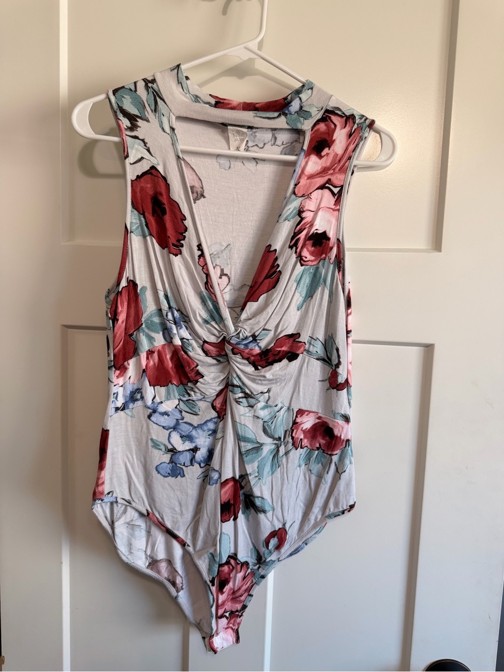 Floral Twist-Front Bodysuit